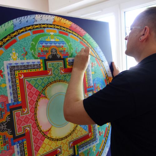 Peinture d'un mandala, 2018.