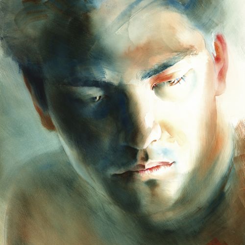 Abîme, aquarelle. En collection privée.